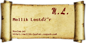 Mellik Lestár névjegykártya